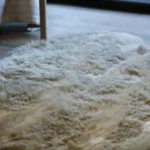 a white rug on the floor at Havendale Accessible Holiday Cottage
