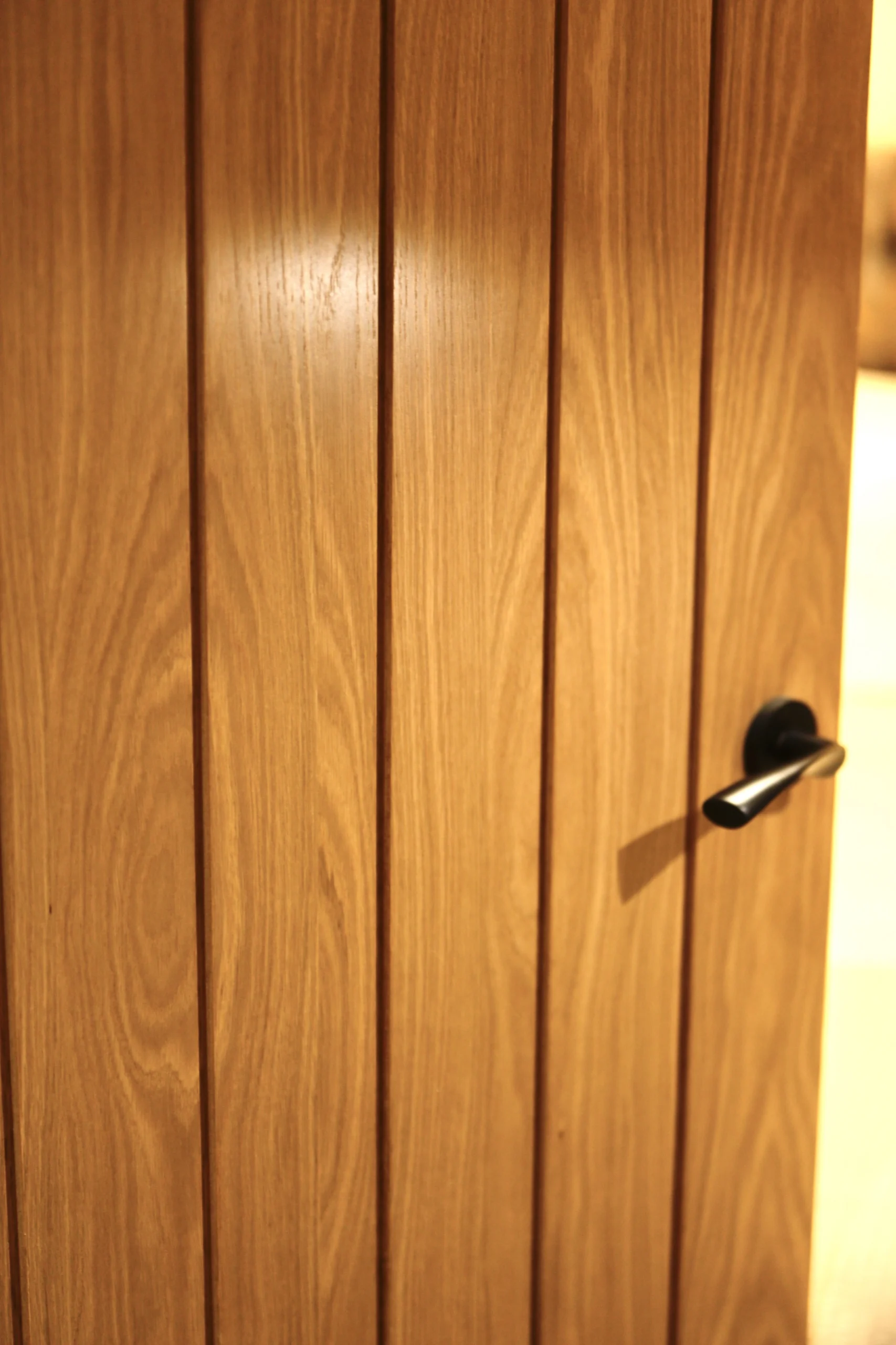 a door with a black handle at Havendale Accessible Holiday Cottage